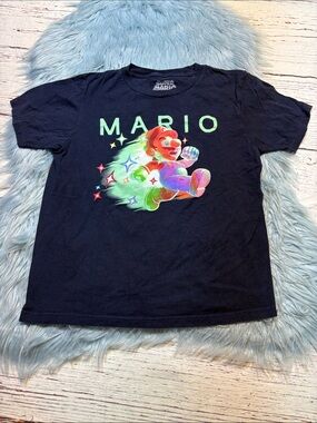 Nintendo Super Mario Glow in The Dark Kids Short Sleeve Tee sz L